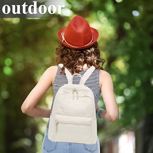 Miniatura 4 de LEDAOU Mini mochila para niñas linda mochila pequeña para mujeres adolescentes niños escuela viajes bolso de hombro Blanco metálico Mini bolso