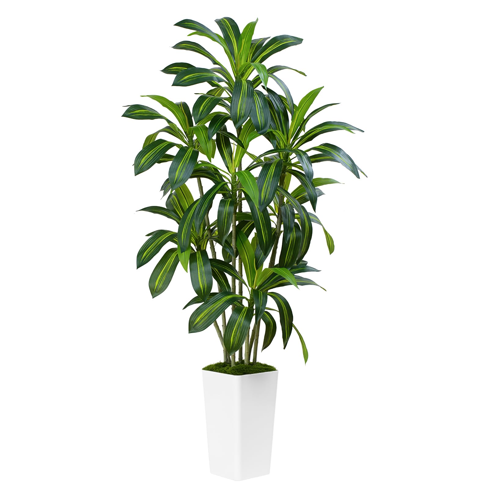 Planta Artificial Dracaena de 180cm Planta Artificial Grande con Maceta Alta Blanca Plantas Artificiales Decorativas para Interiores Decoración Salon hogar Dormitorio Oficina Pasillo