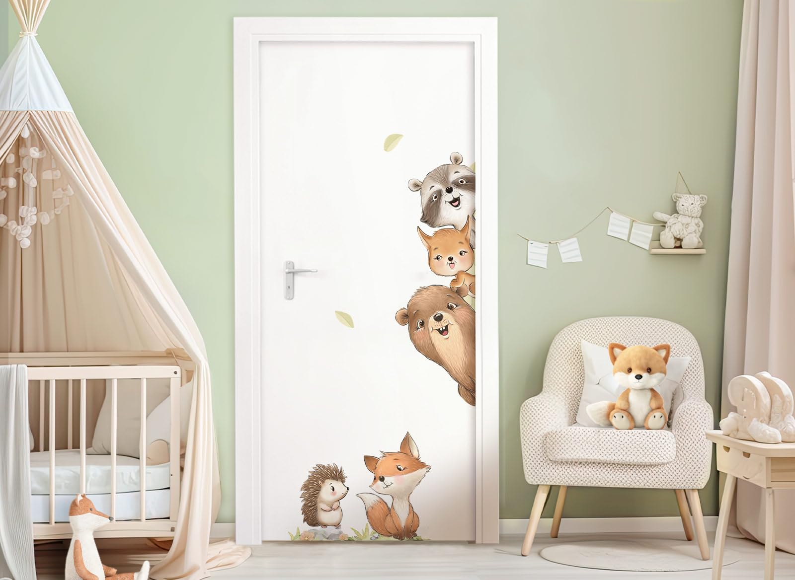 Wandtattoo Waldtiere Für Kinderzimmer – Selbstklebend, 159x95 Cm, Boho Design