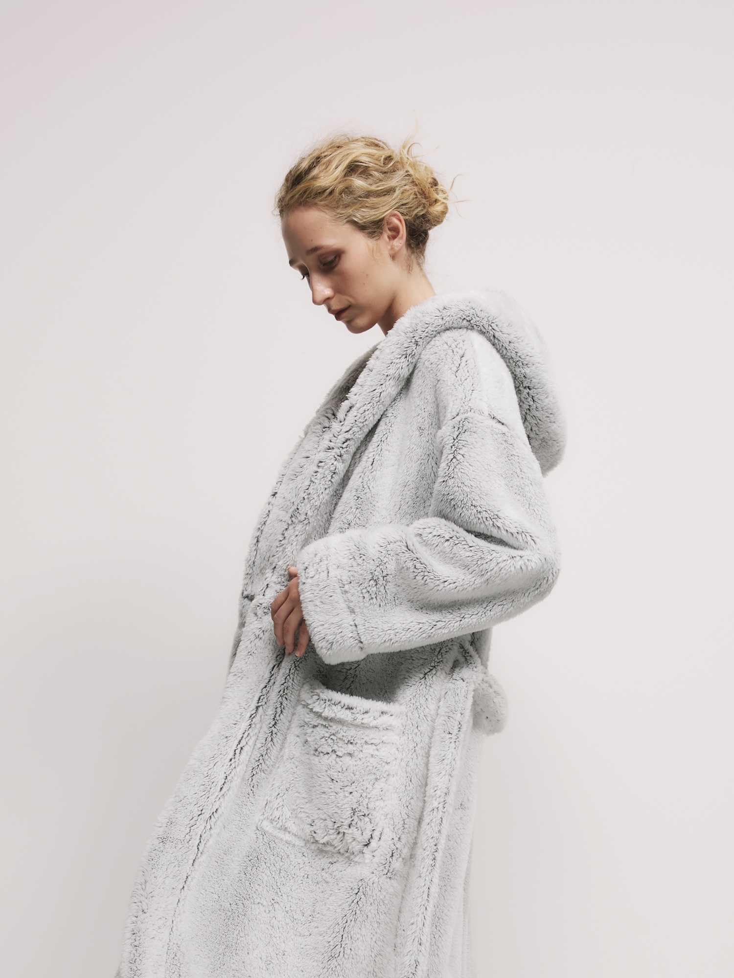 Marks & Spencer Donna Accappatoio in Pile con Cappuccio – vestibilità Regolare – con Tasche
