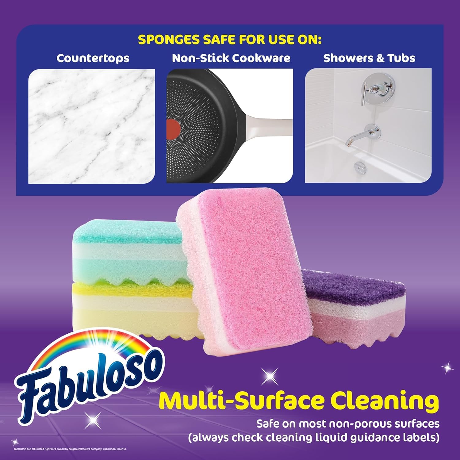 Fabuloso Spugne, arcobaleno, 4 pezzi (confezione da 2)