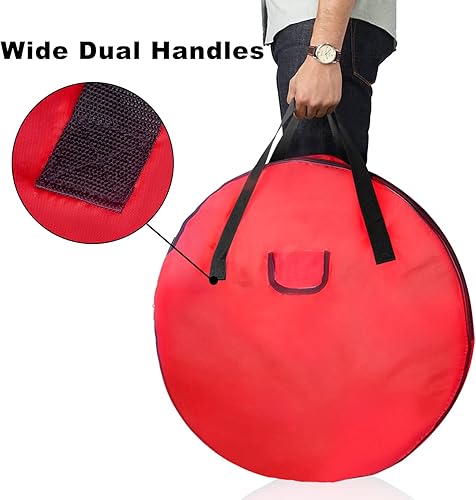 Miniatura 4 de Bolsa de almacenamiento para coronas de Navidad de 30 pulgadas contenedor grande de almacenamiento para coronas de Navidad tela Oxford duradera