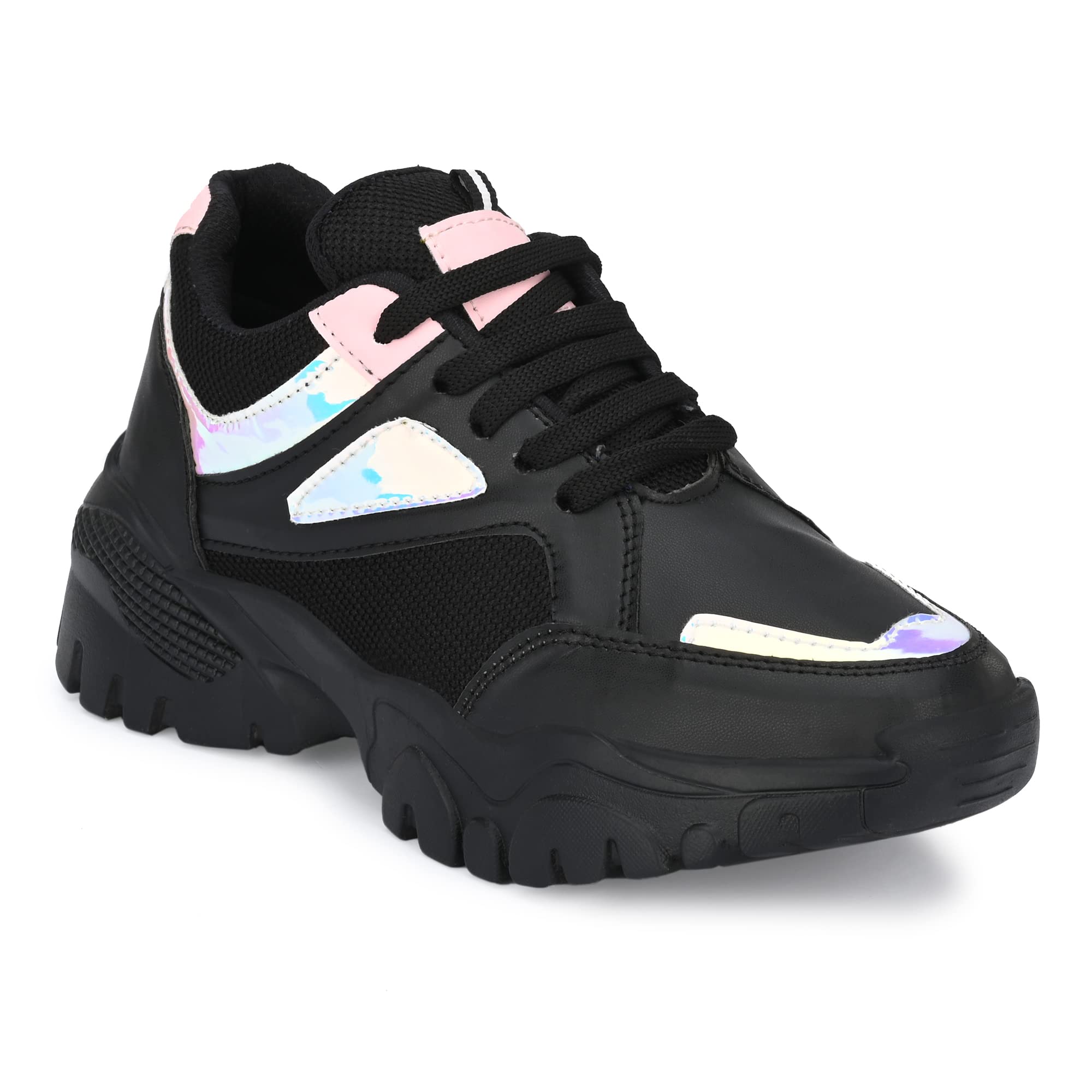 AMICO Women's Black Sneakers - 7 UK