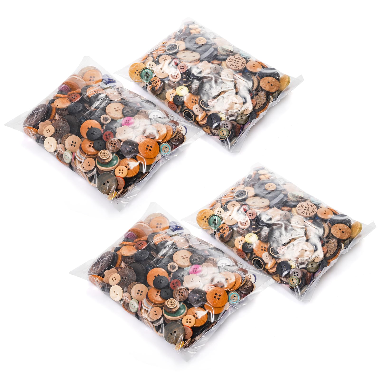 Zerone Boutons en bois 50pcs Boutons de crâne en bois Artisanat de