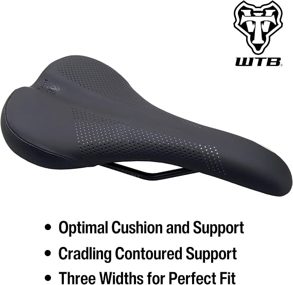 WTB Volt Bike Seat (Saddle) - Comfortable Medium Thickness Padding - Mountain, Gravel & E-Bikes (3 Sizes, 3 Rail Options)