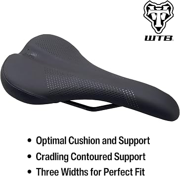 WTB Volt Bike Seat (Saddle) - Comfortable Medium Thickness Padding - Mountain, Gravel & E-Bikes (3 Sizes, 3 Rail Options)
