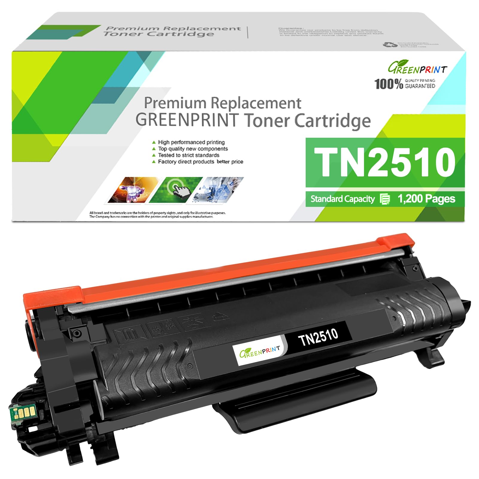 Cartuccia Toner Compatibile TN-2510 TN2510 Capacità Standard 1200 Pagine Nero per Brother MFC-L2800DW L2827DWXL L2835DW L2860DWE HL-L2400DW L2445DW L2447DW DCP-L2660DW L2620DW L2627DWXL Stampanti