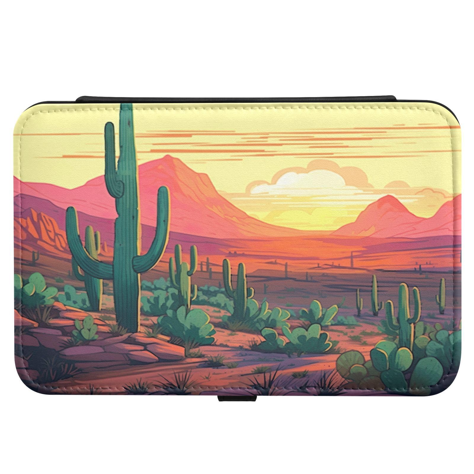 Haskirky Desert Cactus Jewelry Box Portable PU Leather Travel Jewelry Organize for Women Jewelry Storage Display Holder for Ring, Necklace, Earring