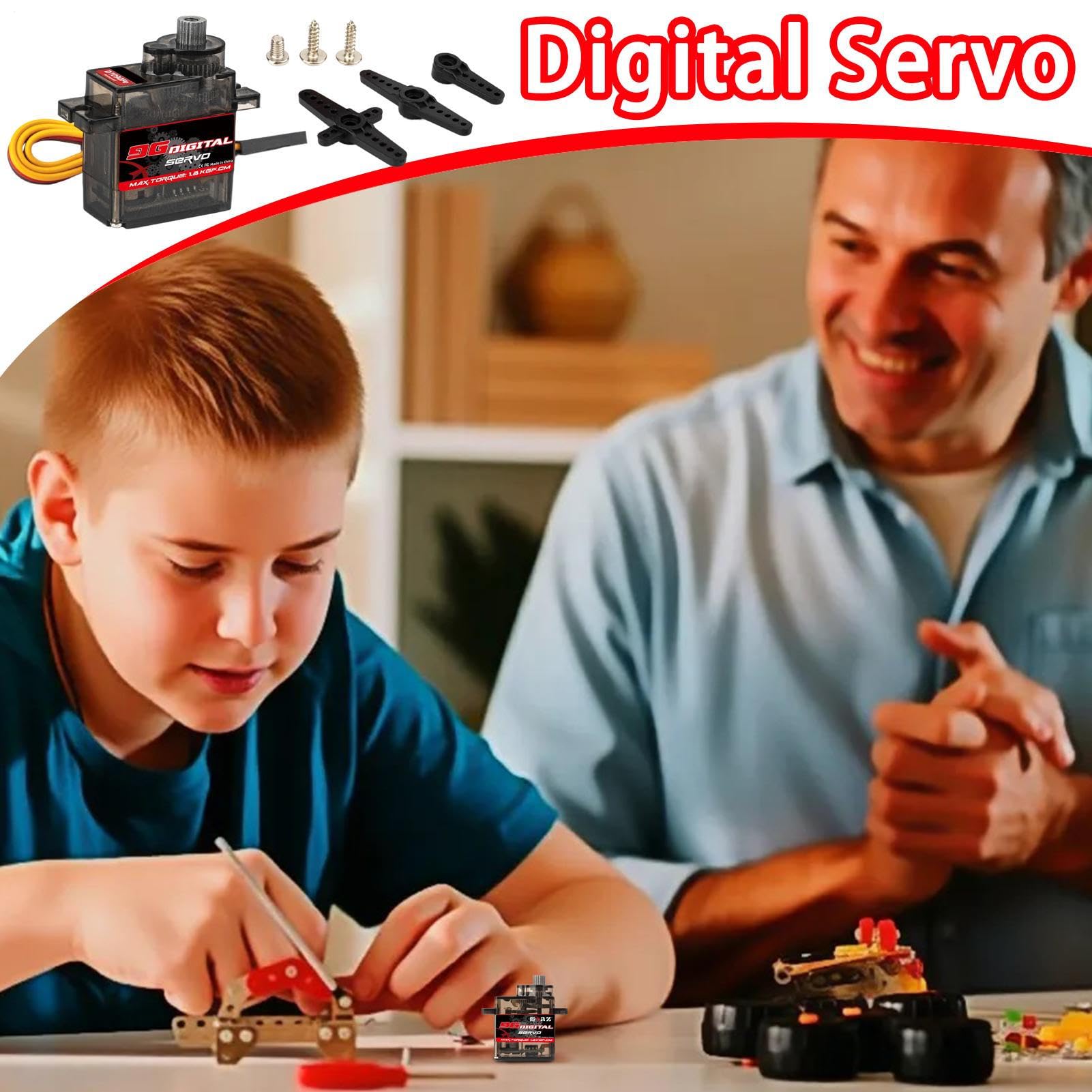 Servo digital | servo digital para la dirección de coches RC - 1,4 kg de bajo nivel de ruido, ángulo de control de 180 grados, para adolescentes, niños, principiantes entusiastas aficionados