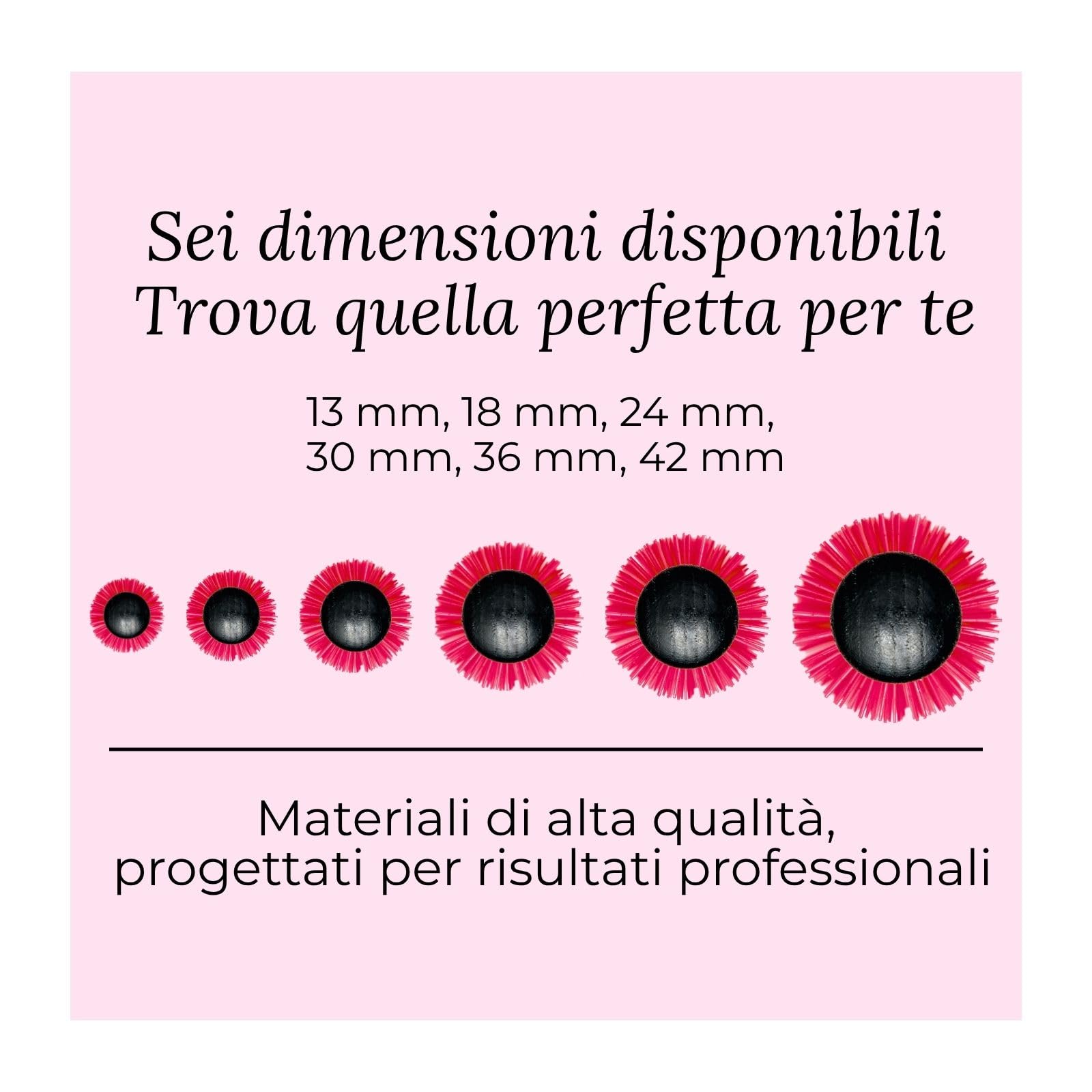 TEK Ceramik Oxy – Set di 6 spazzole rotonde (13/18/24/30/36/42 mm) – Cilindro in ceramica – Adatte a tutti i tipi di capelli – Made in Italy