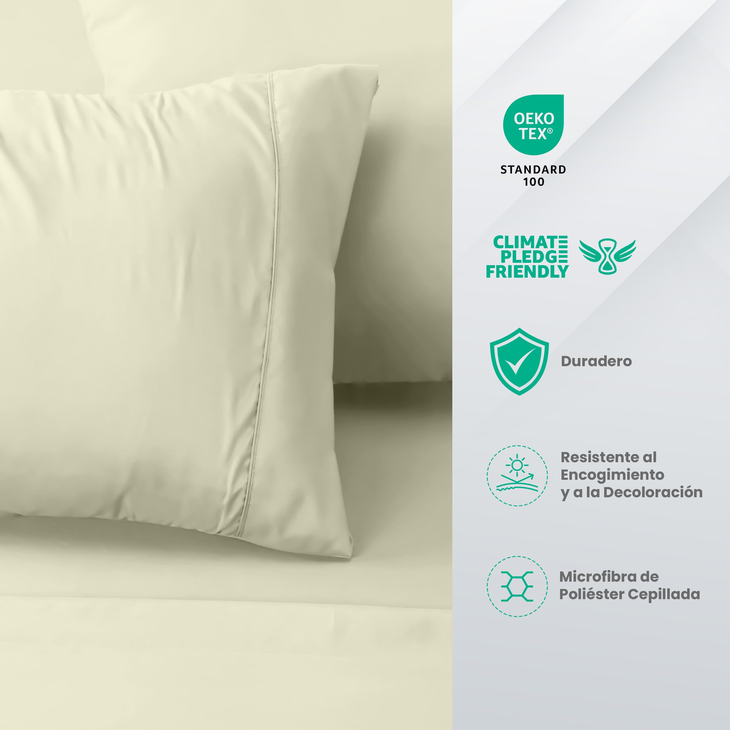 Utopia Bedding Juego de Sabanas 4 Piezas 135x190 - Poliéster Microfibra Cepillada - Oeko-Tex Certificado - Sábana Bajera, Sábana Plana y 2 Fundas de Almohada 50x75 (Cama 135, Gris) — view 79