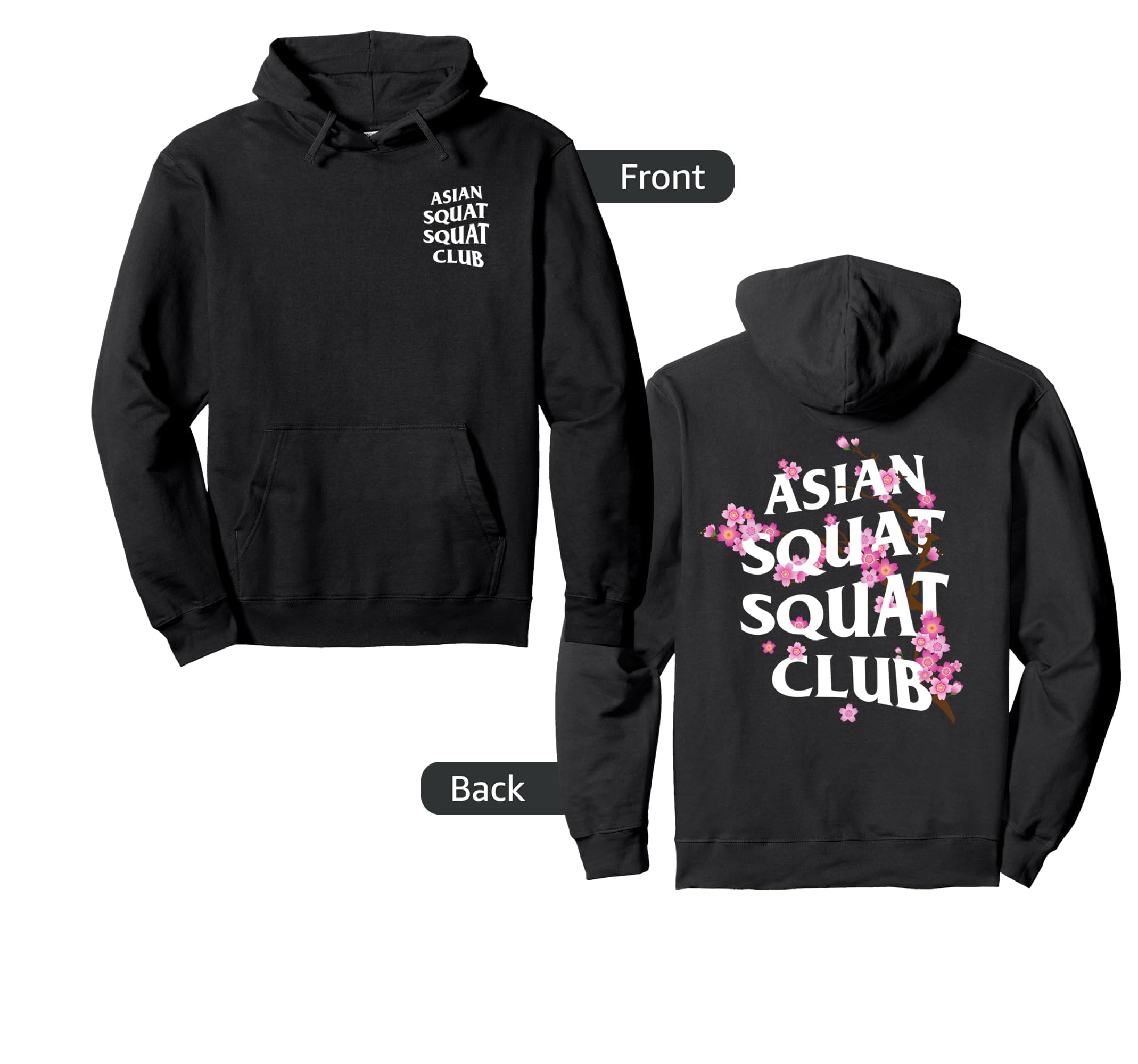 Amazon.com: Asian Squat Social Club Cherry Blossom Back Print  