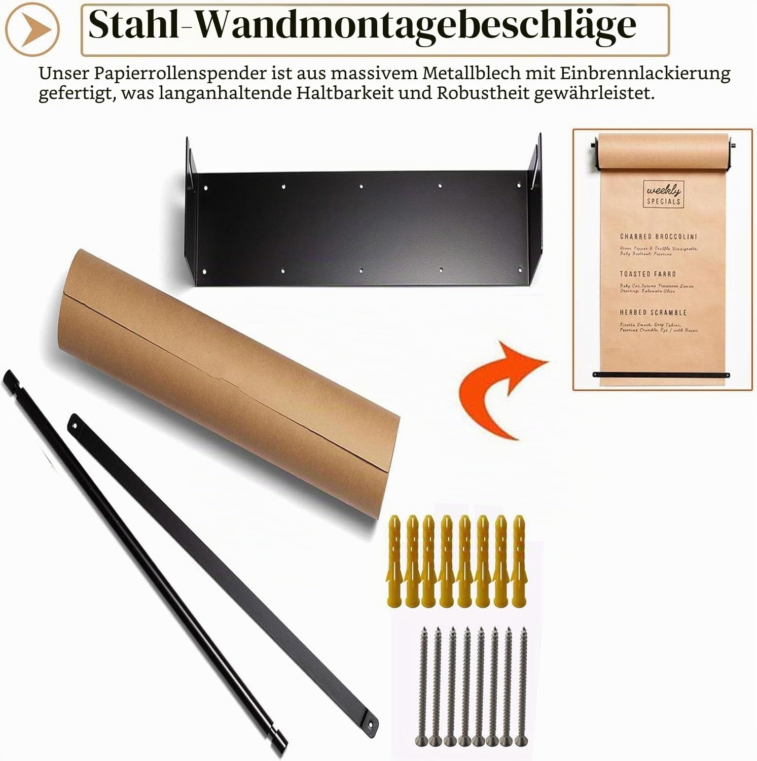 Vertikaler Kraftpapier-Rollenschneider-Spender, 12/24/36/48 Zoll breites Kraftpapierrollen-Set(24inch/60cm Wide)