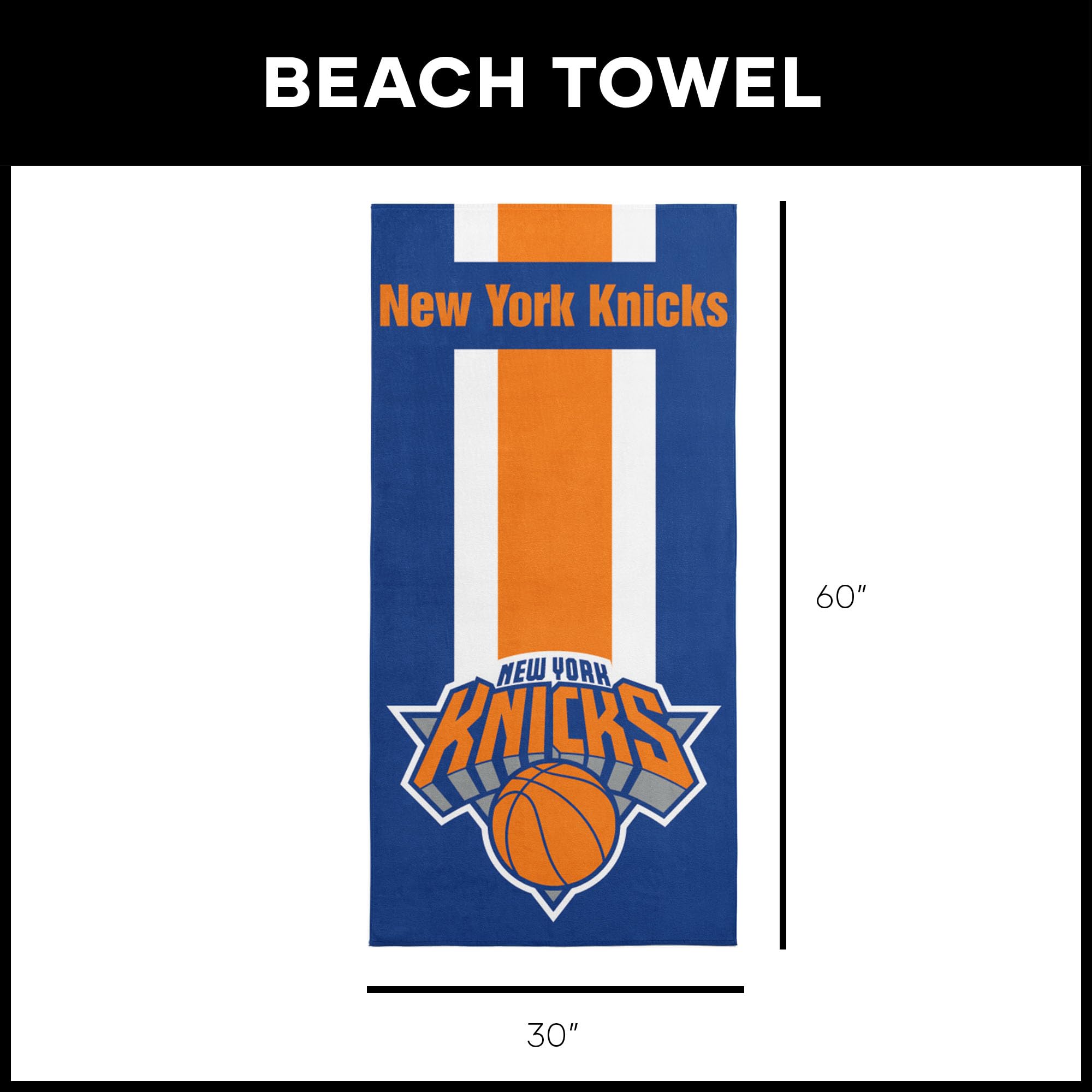 NORTHWEST NBA New York Knicks Zone Read Strandtuch, weich und saugfähig, Pool-Handtuch, schnell trocknend, 76,2 x 152,4 cm