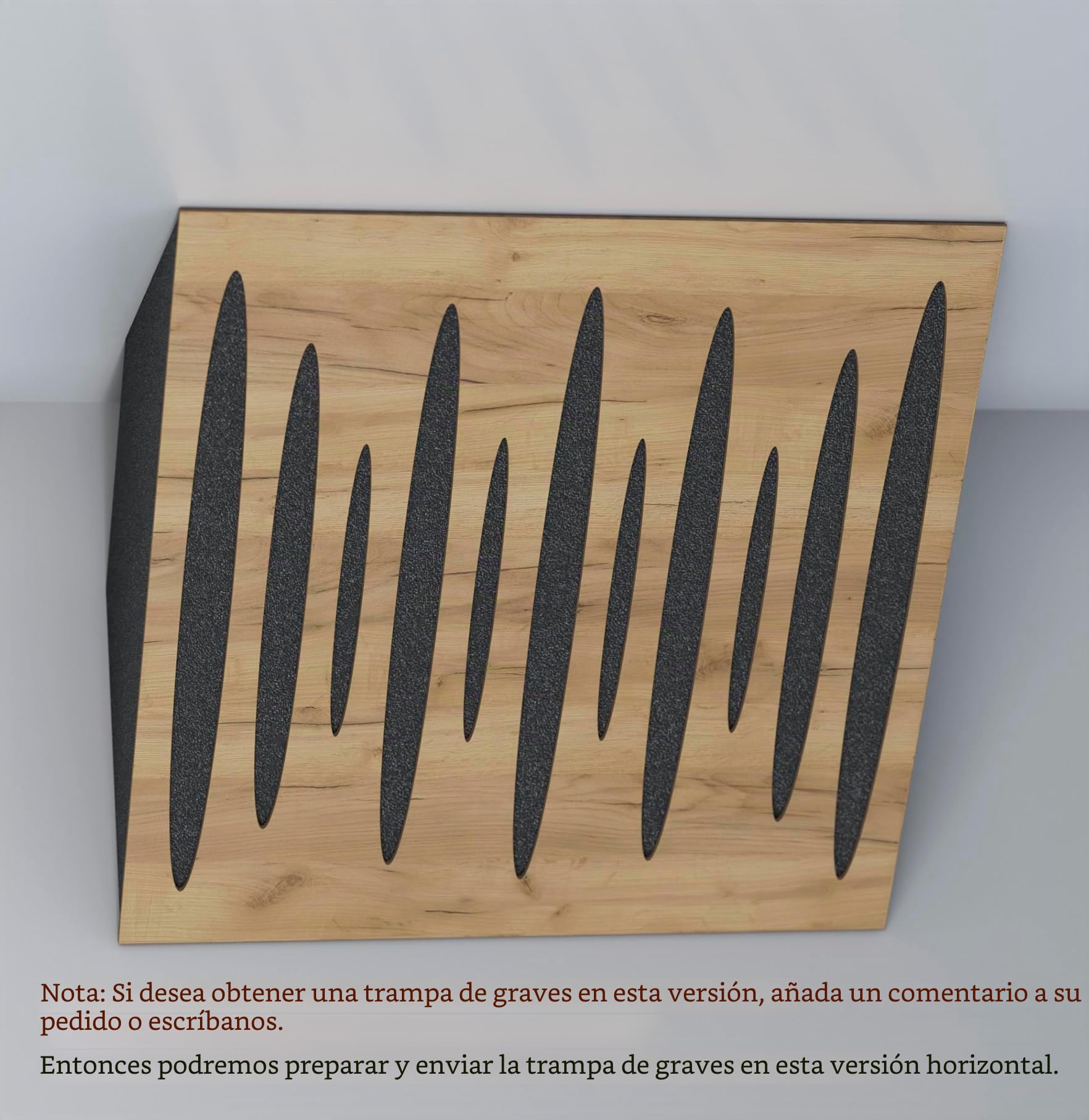 Pack de 4 trampas acústicas para graves de esquina | 50 x 50 cm | Tratamiento acústico para estudios de grabación | Absorción - Difusión - Reflexión | [x4 PULSE-100mm | Roble]