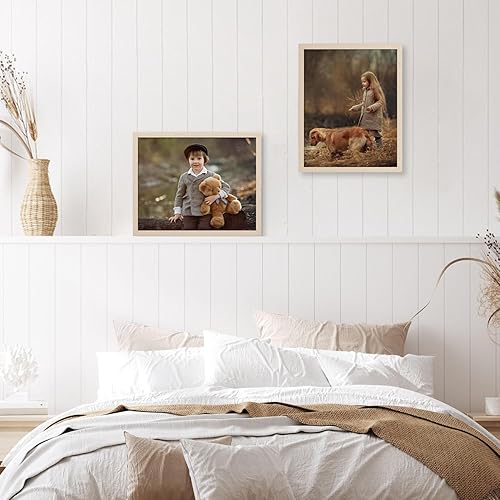 Miniatura 7 de DOAI ART Marco de póster de 16 x 20 pulgadas, paquete de 2 marcos de fotos de roble y veta de madera de 16 x 20 pulgadas para montaje en pared