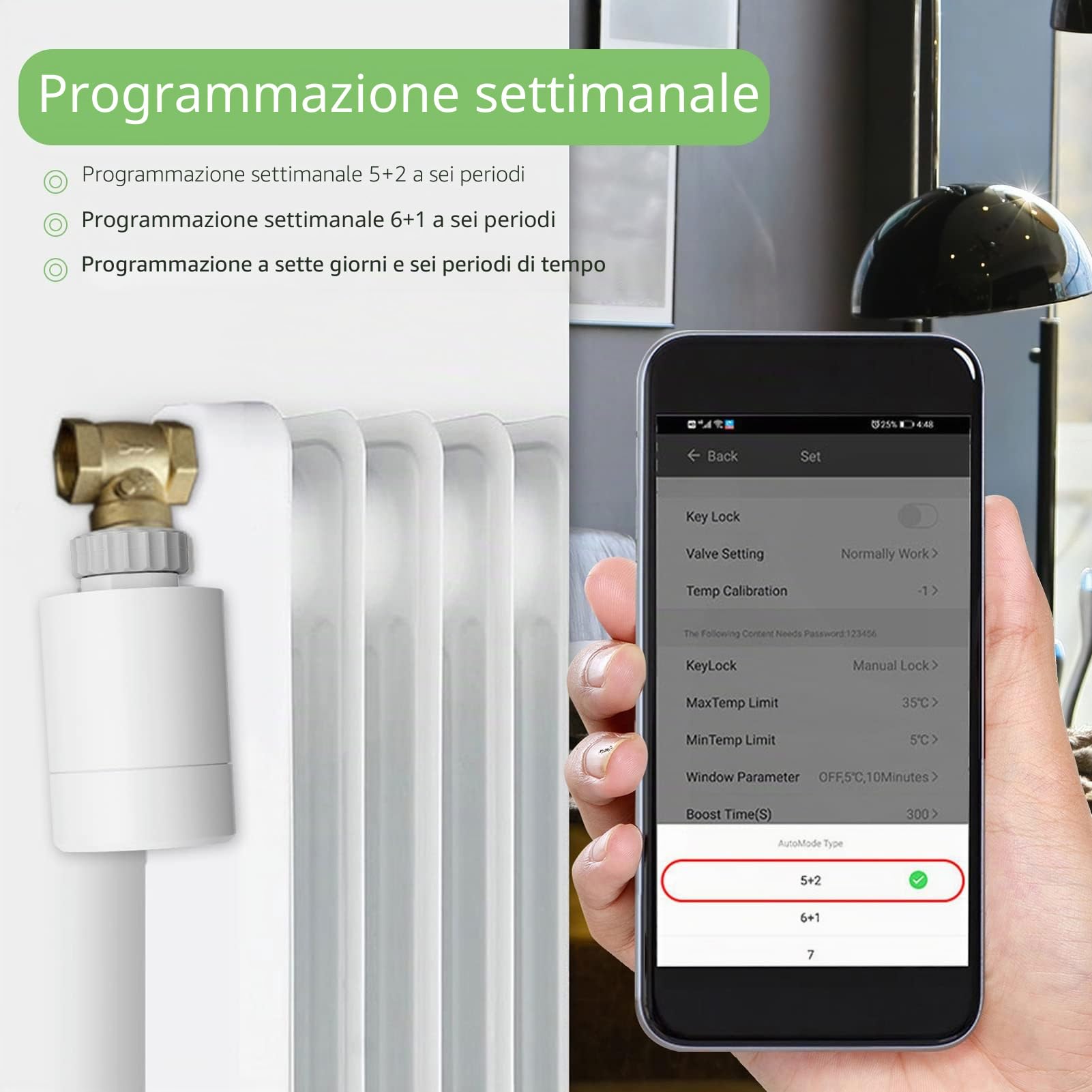 Valvola Termostatica Intelligente, Valvola Termostatica Digitale Intelligente WIFI Controller Programmabile per Termosifone con APP e Controllo Vocale, Compatibile con Alexa, per Google, per IOS, per