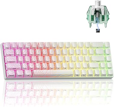 لوحة مفاتيح XVX HE68 Pro Rapid Trigger بنسبة 60%، لوحة مفاتيح Hall Effect مع مفتاح Gateron Magnetic Jade Pro،لوحة مفاتيح ميكانيكية طبوغرافية مخصصة بإطار من الألومنيوم CNC للكمبيوتر الشخصي/الكمبيوتر المحمول/Xbox/PS4/PS5، أبيض