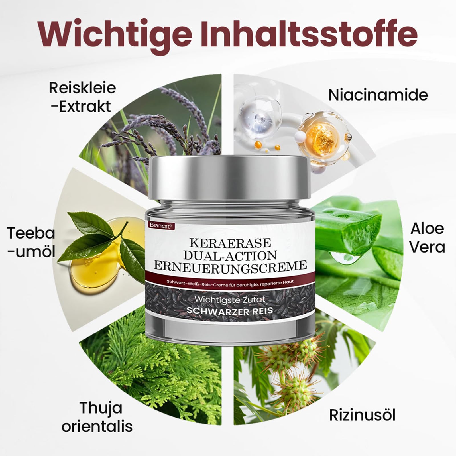 Biancat KeraErase Dual-Action Erneuerungscreme, Biancat Warzen und Hautwucherungen Entfernen Creme, Natürlich KeraErase Hautreparaturcreme, für Aller Hauttypen (1 Stück)