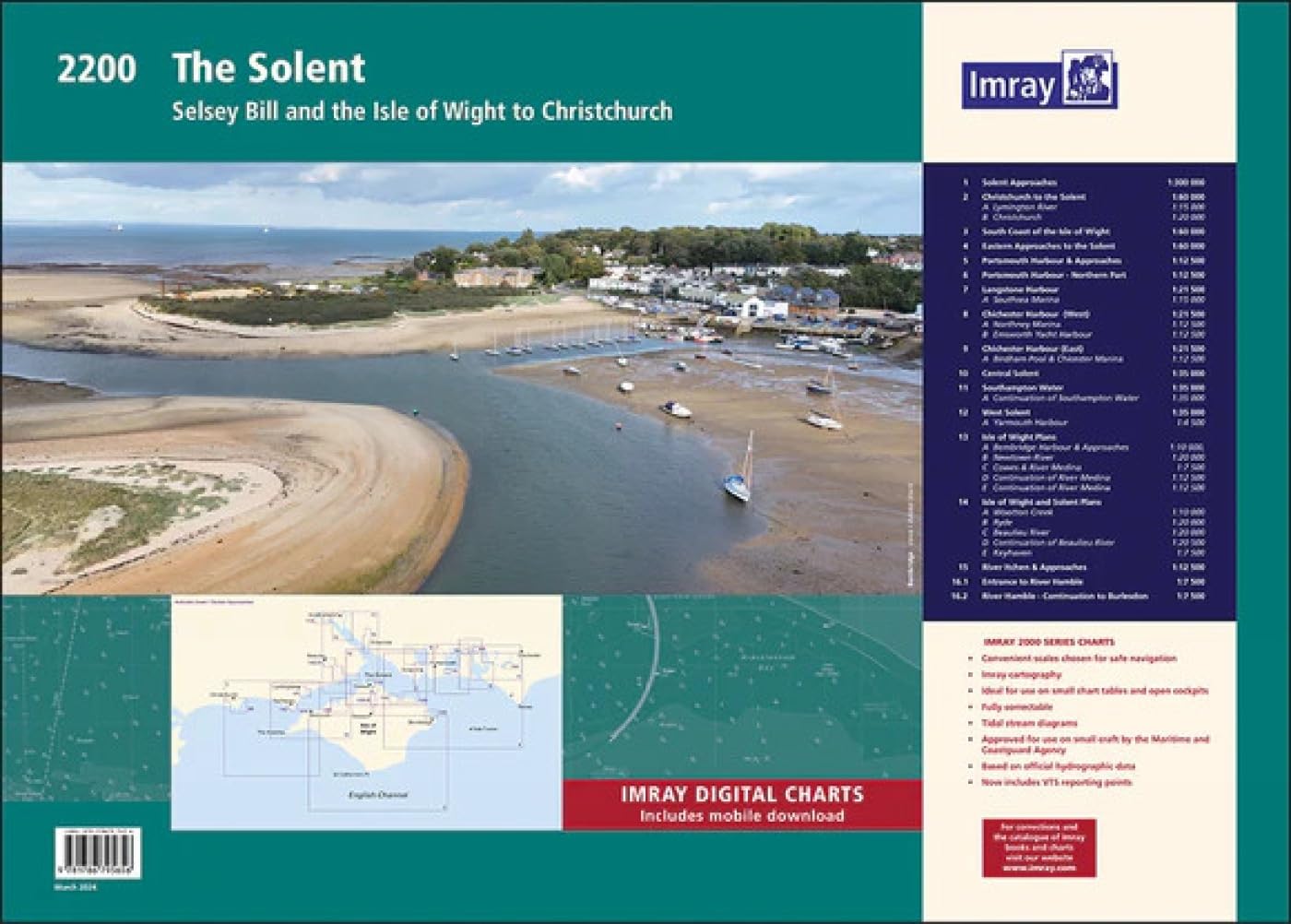 Imray 2200 Chart Pack: The Solent (2000 Chart series): Selsey Bill and the Isle of Wight to Christchurch