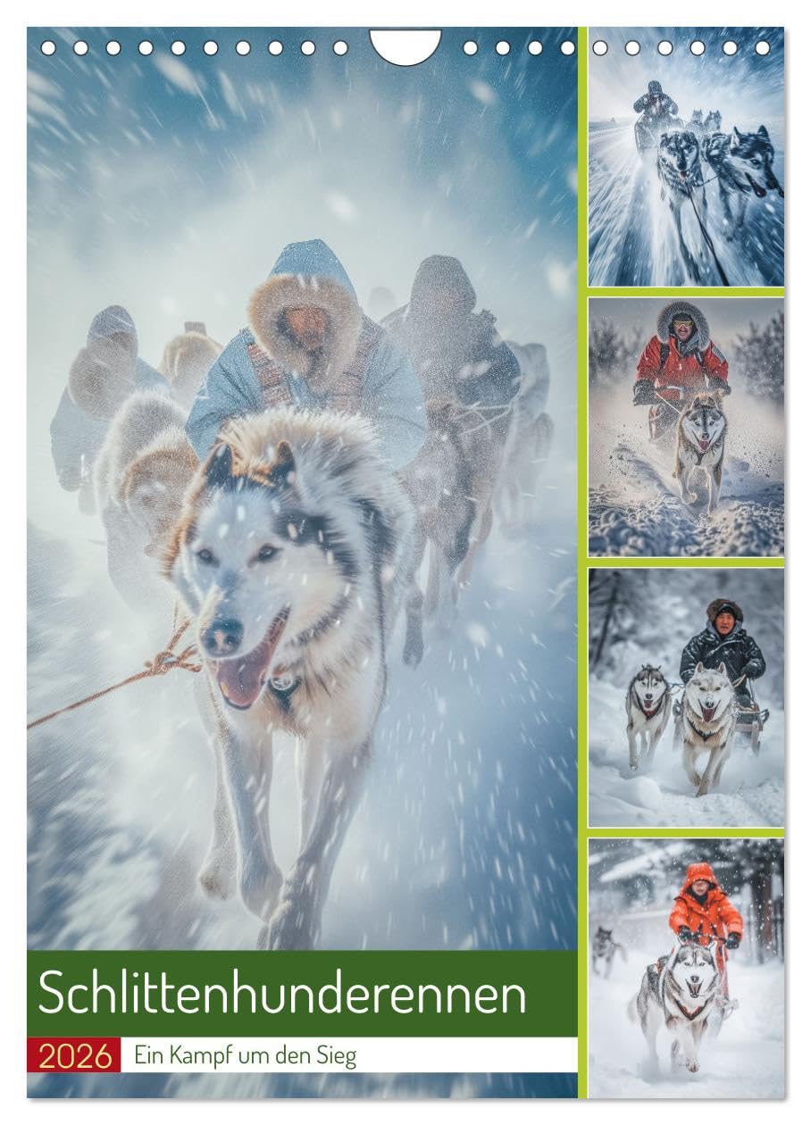 Sled dog race UK-Version (Wall Calendar 2026 DIN A4 Portrait), CALVENDO 12 Month Wall Calendar — image 1