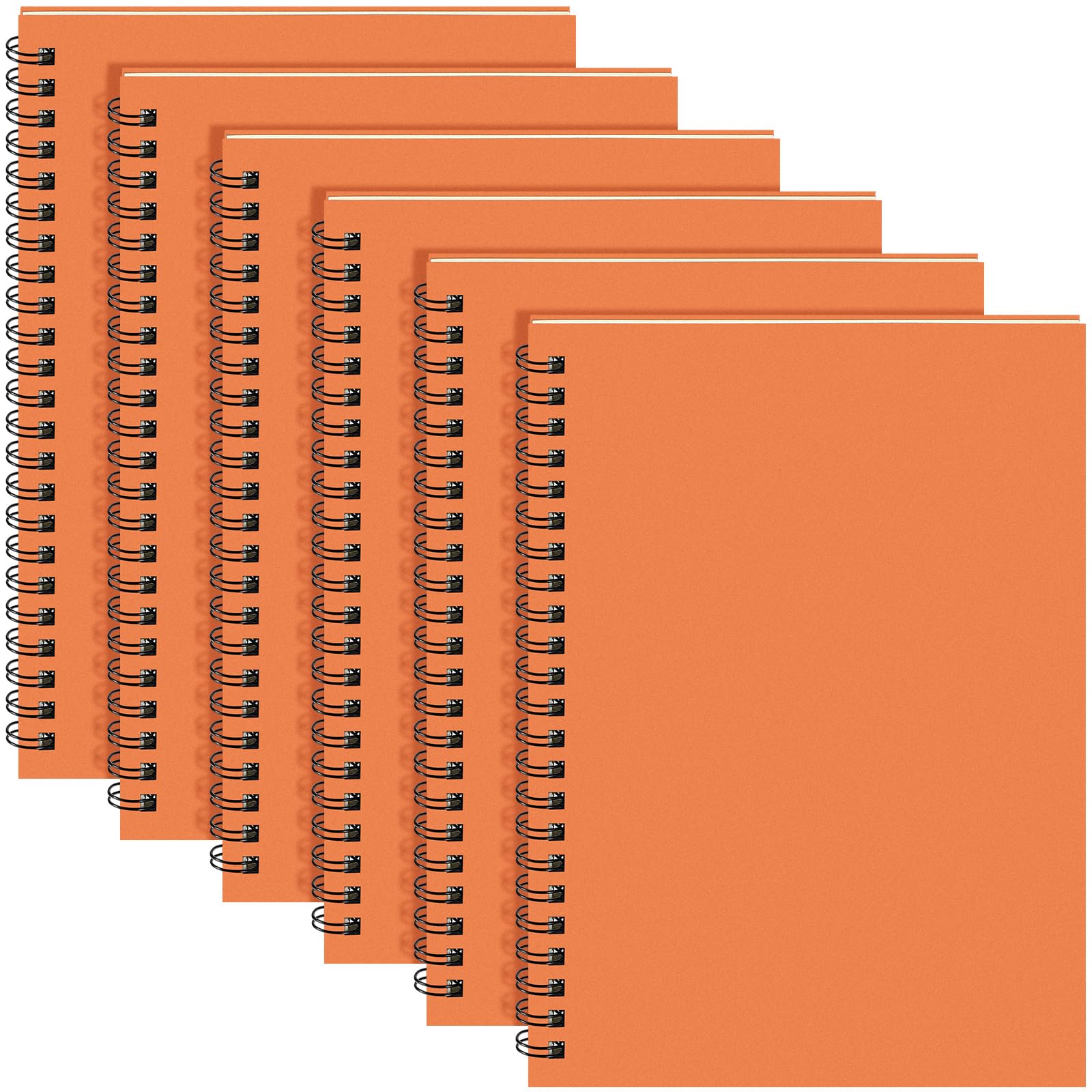 Yahenda 6 Pcs Spiral Notebooks, 1 Subject, Wide Ruled, Orange