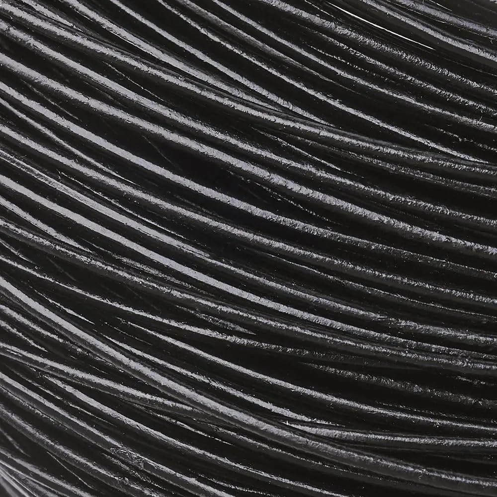 1mm 1.5mm 2mm Rotondo Vera Pelle Bovina Cordoncino Corda Materiale for Fare Gioielli Fai da Te 100m(Deep Sky Blue,1.5mm)