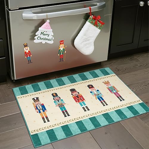 Miniatura 9 de jinchan Alfombra de pasillo de Navidad de 2 x 10 pies, color rojo, alfombra de pasillo roja para árbol de Navidad, alfombra lavable antideslizante