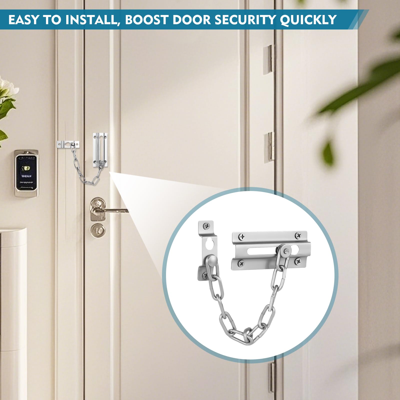 2-Pack Door Lock Door Security Chain, Anti-Theft Door Lock - Image 3