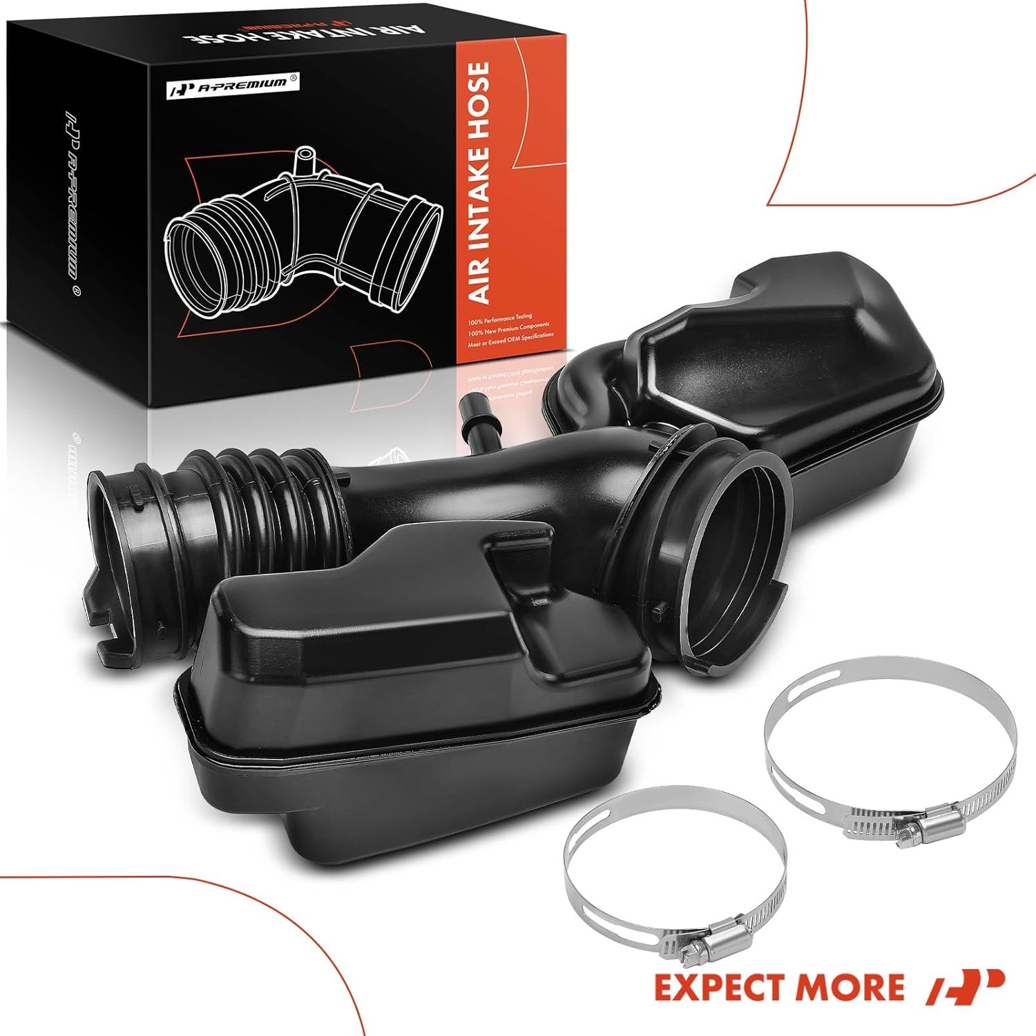 A-Premium Engine Air Clean Intake Tube Hose W/Clamps Compatible with Ford Explorer 11-19, Flex Taurus 13-19, Police Interceptor Sedan Utility 13-19 & Lincoln MKS 13-16, MKT 13-19, For# BB5Z9B659D