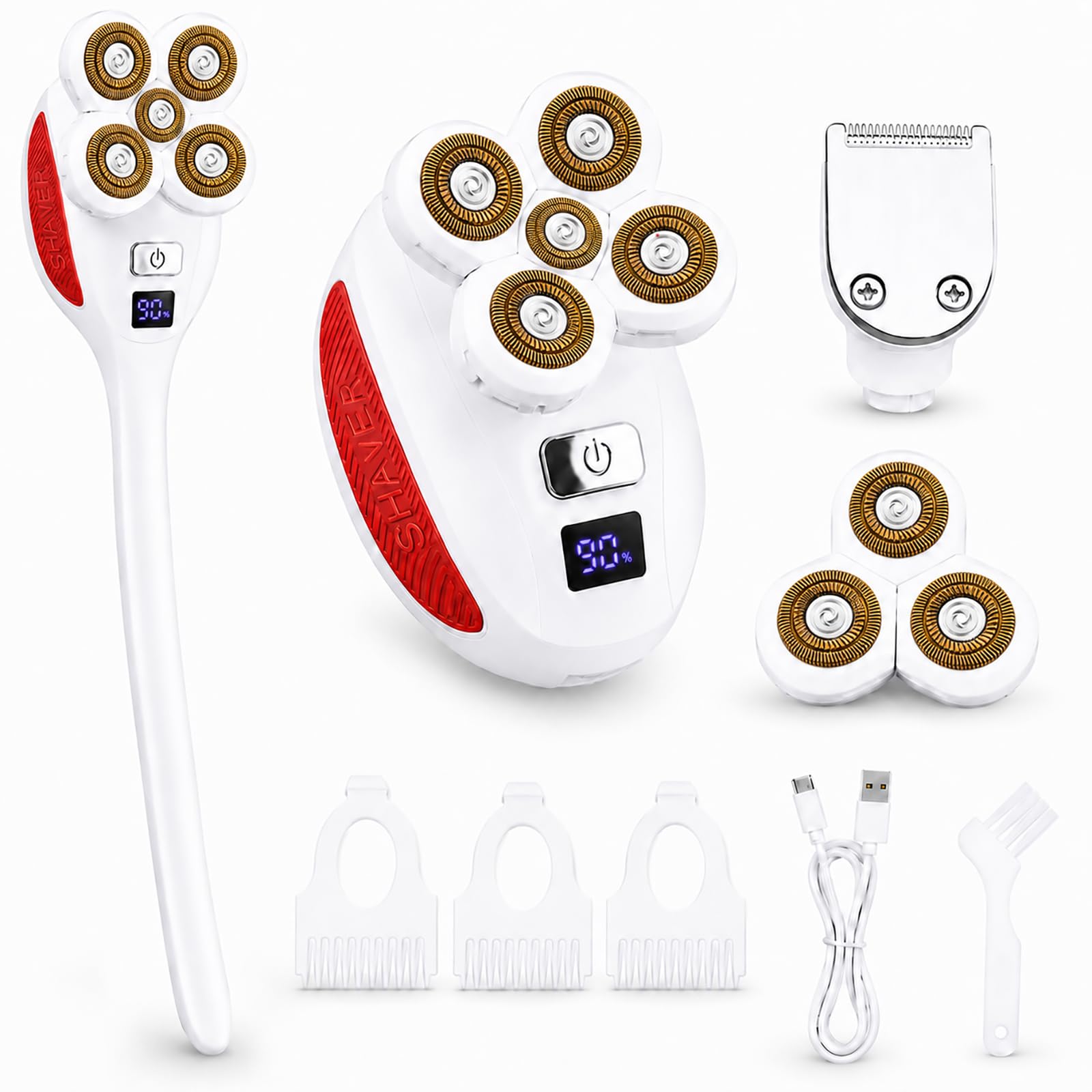 Electric Back Shaver for Women & Men White