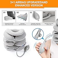 Vista 5 de Cervical Neck Traction Device for Home Use, Inflatable Neck Stretcher for Instant Neck Pain Relief, Adjustable Neck Support Brace, Neck