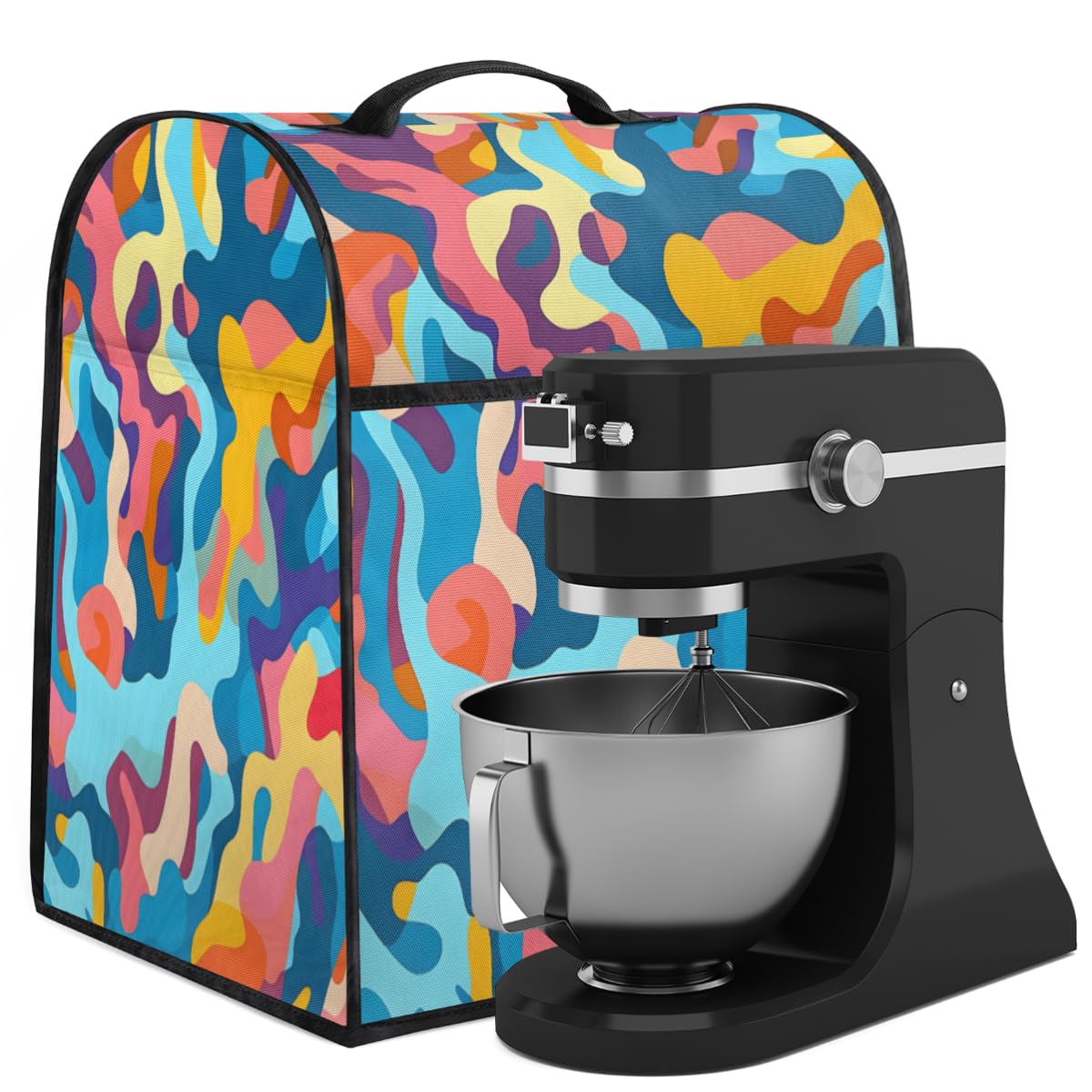 Coffee Maker Cover Colorful Camouflage Kitchen Appliance Covers Small Appliance Covers Blender Cover Juicer Cover Dust Covers for Kitchen Appliances with Top Handle and Pockets,Washable,C240
