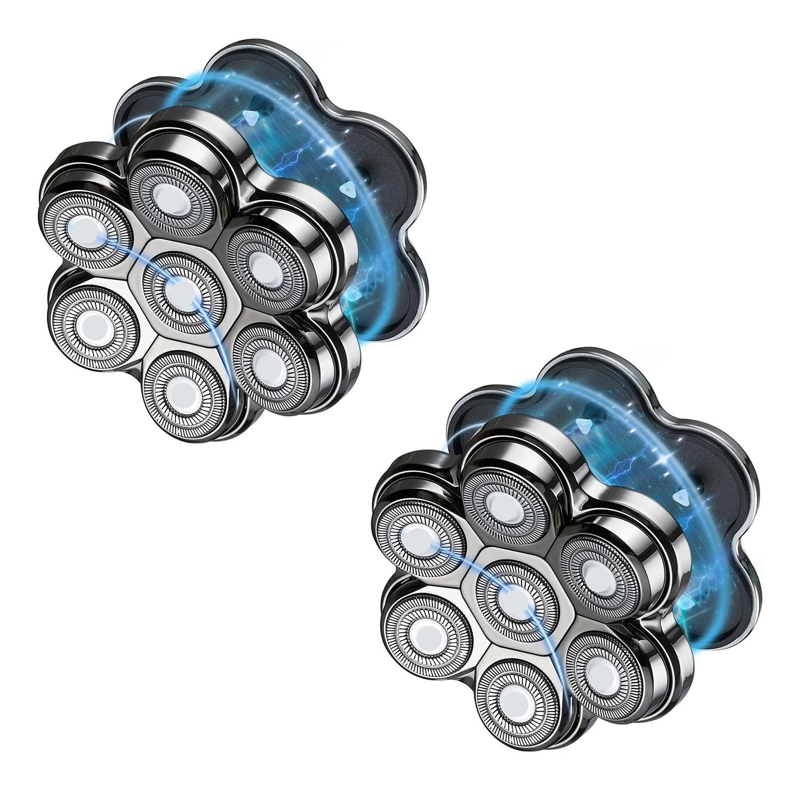 2 Pz 7D Adsorbimento Magnetico Sostituibile Rasoio Elettrico Testa 7 Cutter Lame Galleggianti Sostituibile Rasoio Elettrico Testa Barbiere