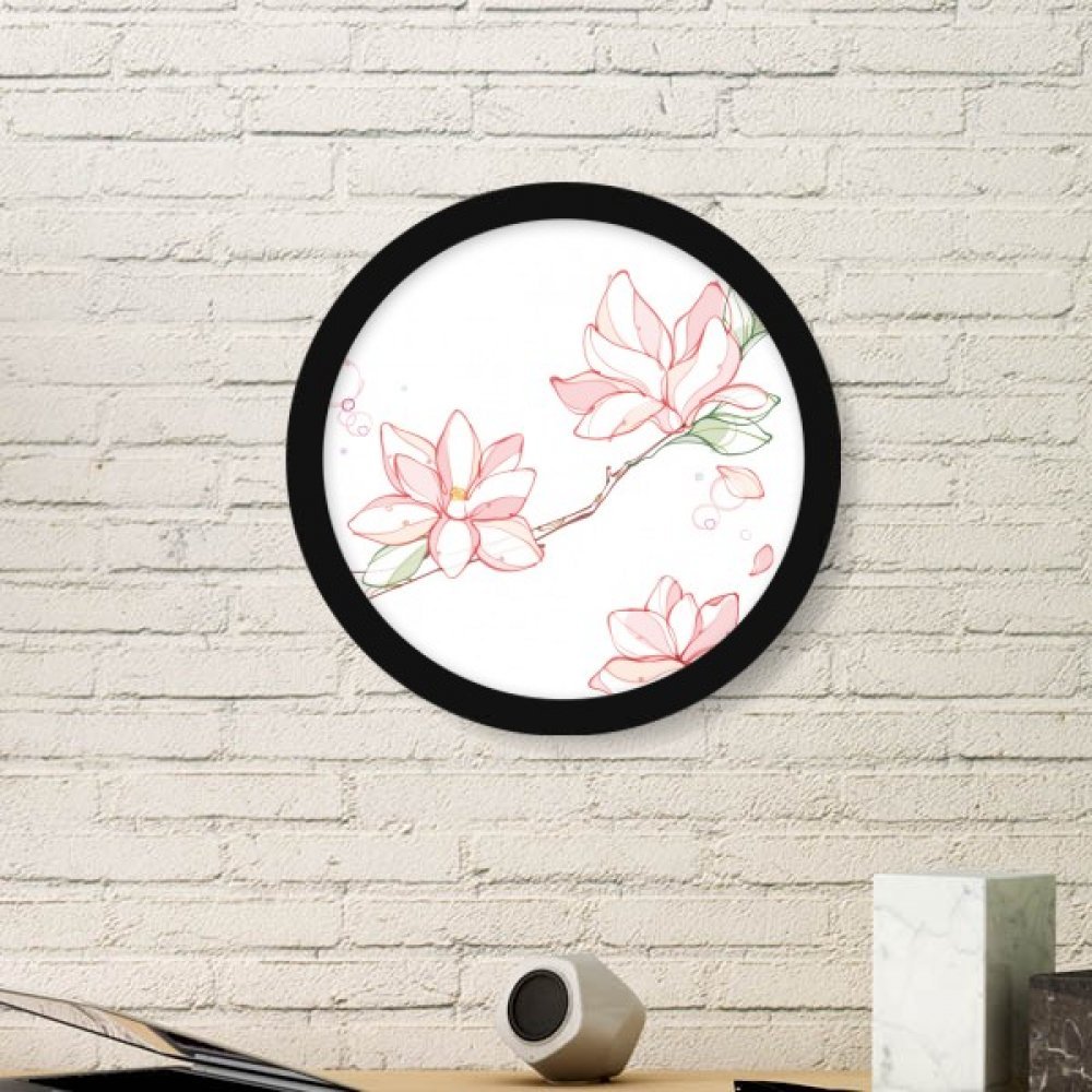 Cadre photo rond en bois noir pour habiller un mur vide avec une peinture aquarelle apaisante