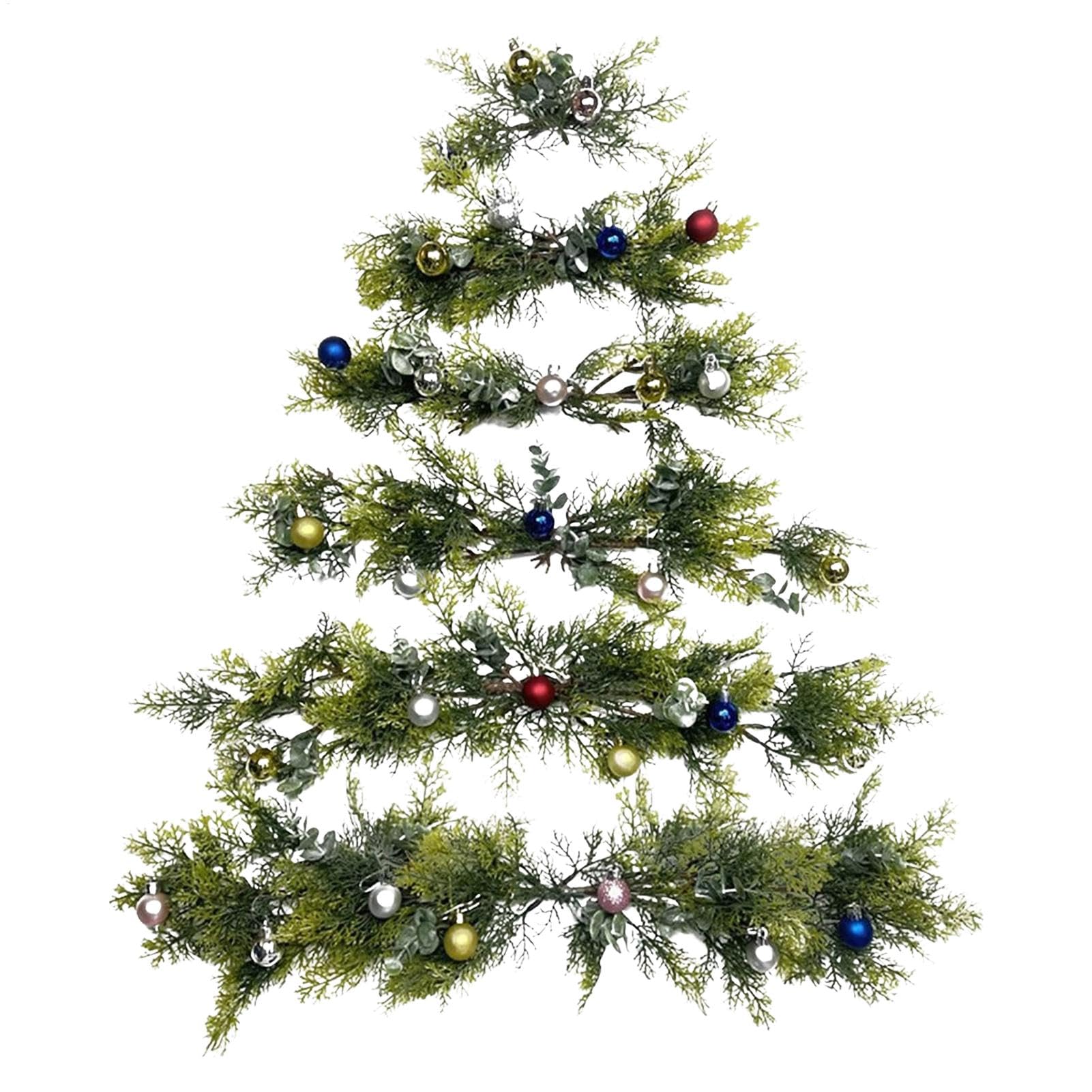 Zibeem Sapin De Noël Mural, Décoration Murale Pour Sapin De Noël, Guirlande Plate Pour Sapin De Noël Pour Mur, Décorations Murales Peu Encombrantes À Suspendre Pour Sapin De Noël