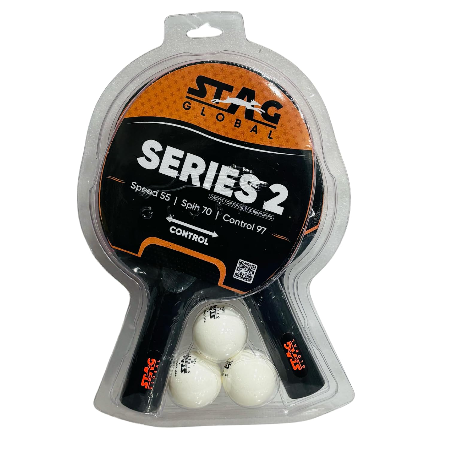 (New Launch) STAG Global Series Table Tennis Racket | Lightweight |FUNPLAY & Beginners | Multi-Color (Series 2 Playset)