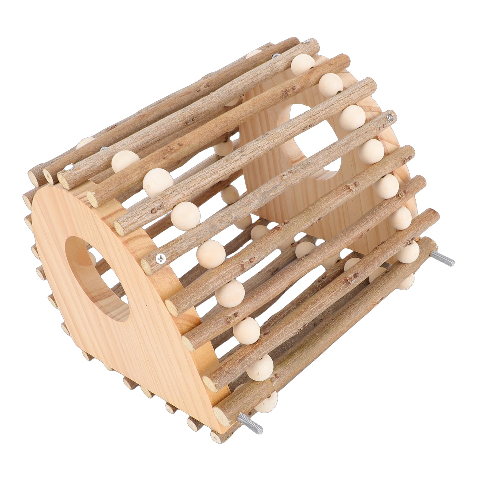 Escalera de Madera para Trepar Pájaros, Juguete para Participar en el Juego, Diseño de Doble Agujero para Loros y Hámsteres, 20x17x20cm
