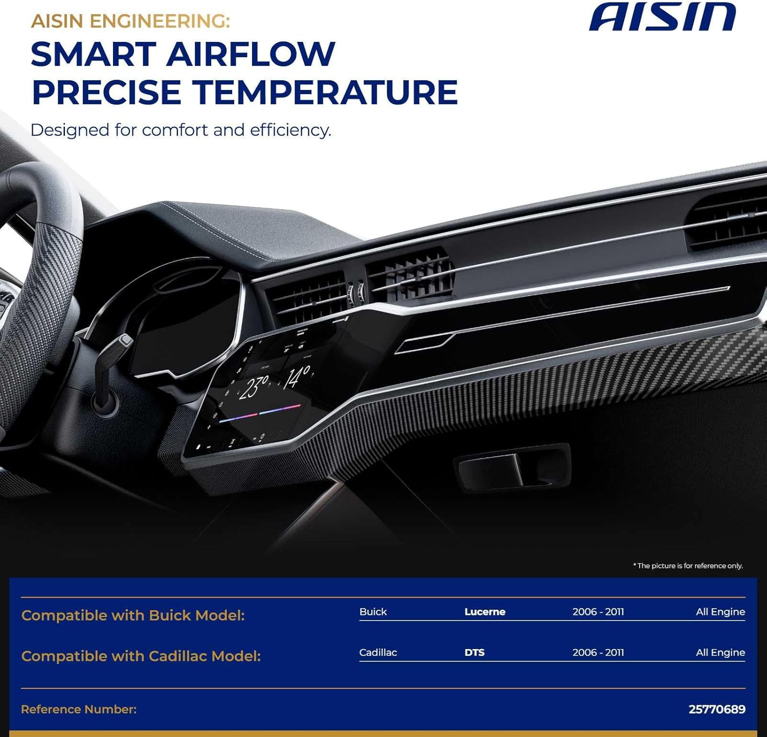 AISIN AFTERMARKET BDAFD-00104 Main HVAC Heater Blend Door Actuator - Compatible with Buick Lucerne Cadillac DTS - 2006-2011 - Temperature Control Actuator