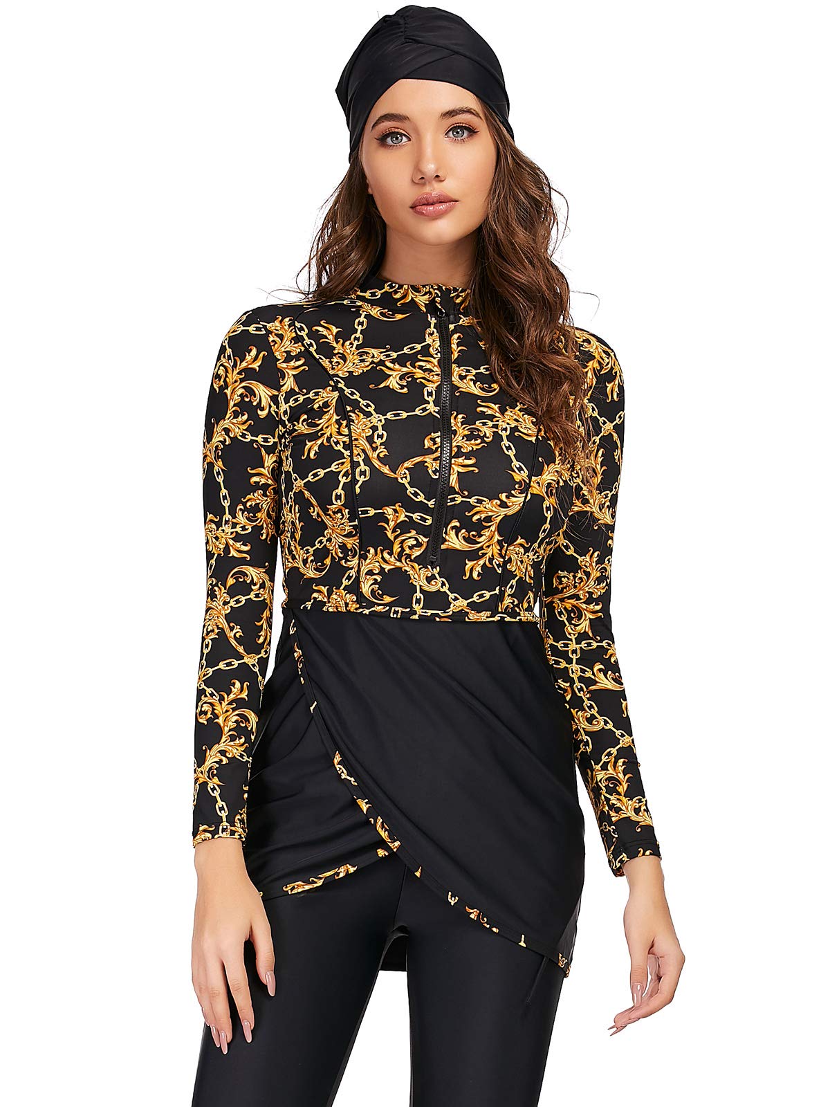 seafanny Women Muslim Swimwear Long Sleeve Burkini Full Cover Hijab Modest Swimsuit