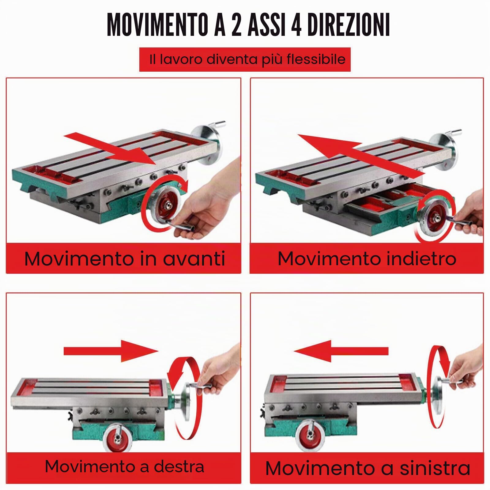 Tavolo a Croce per Trapano da 450 mm - Morsa da 170 mm in Ghisa - Fresatura ad Alta Precisione per Trapano a Colonna Versatile