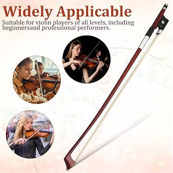 TOYANDONA Violin Bow Guitar Bow Wood Professional Replacement for Violin Bows Premium Violin Bow Made of Wood Balanced Violin Bow for Beginners