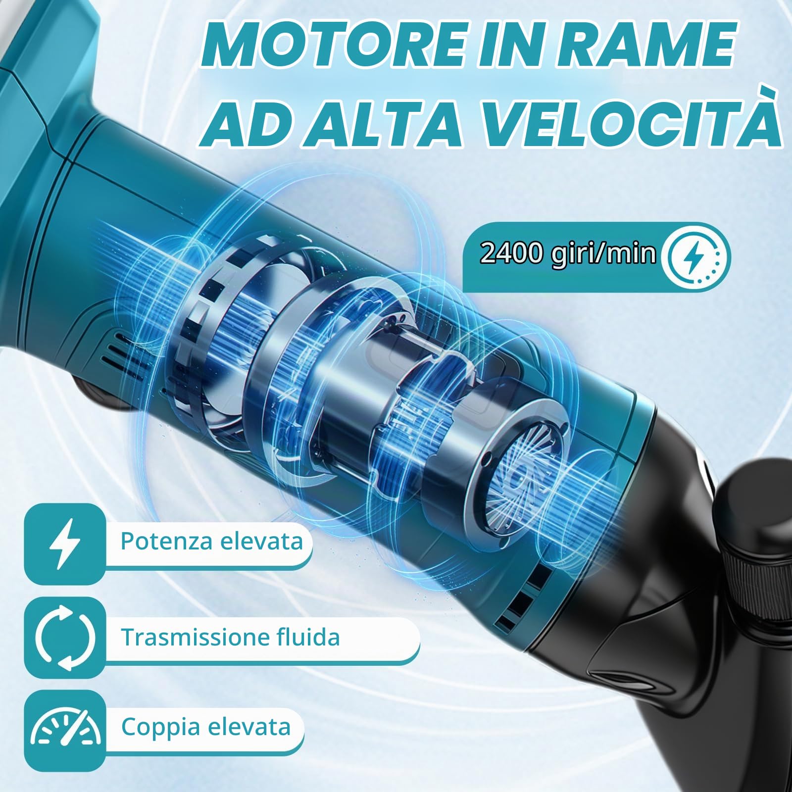 Forbici per pecore a batteria Makita da 18 V, 2400 giri/min, 6 velocità, forbici per lana senza spazzole con 2 lame, forbici elettriche per pecore e capre (batteria non inclusa)
