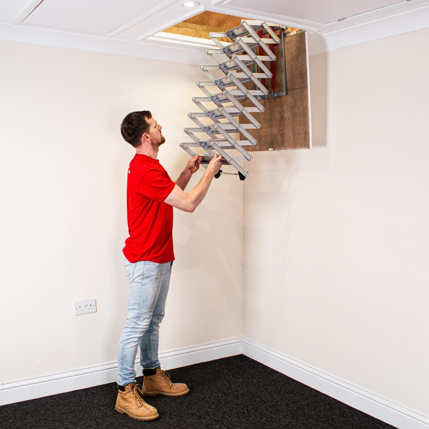 BPS Ziehharmonika-Loftleiter – einfache Montage (3.05m (10'))