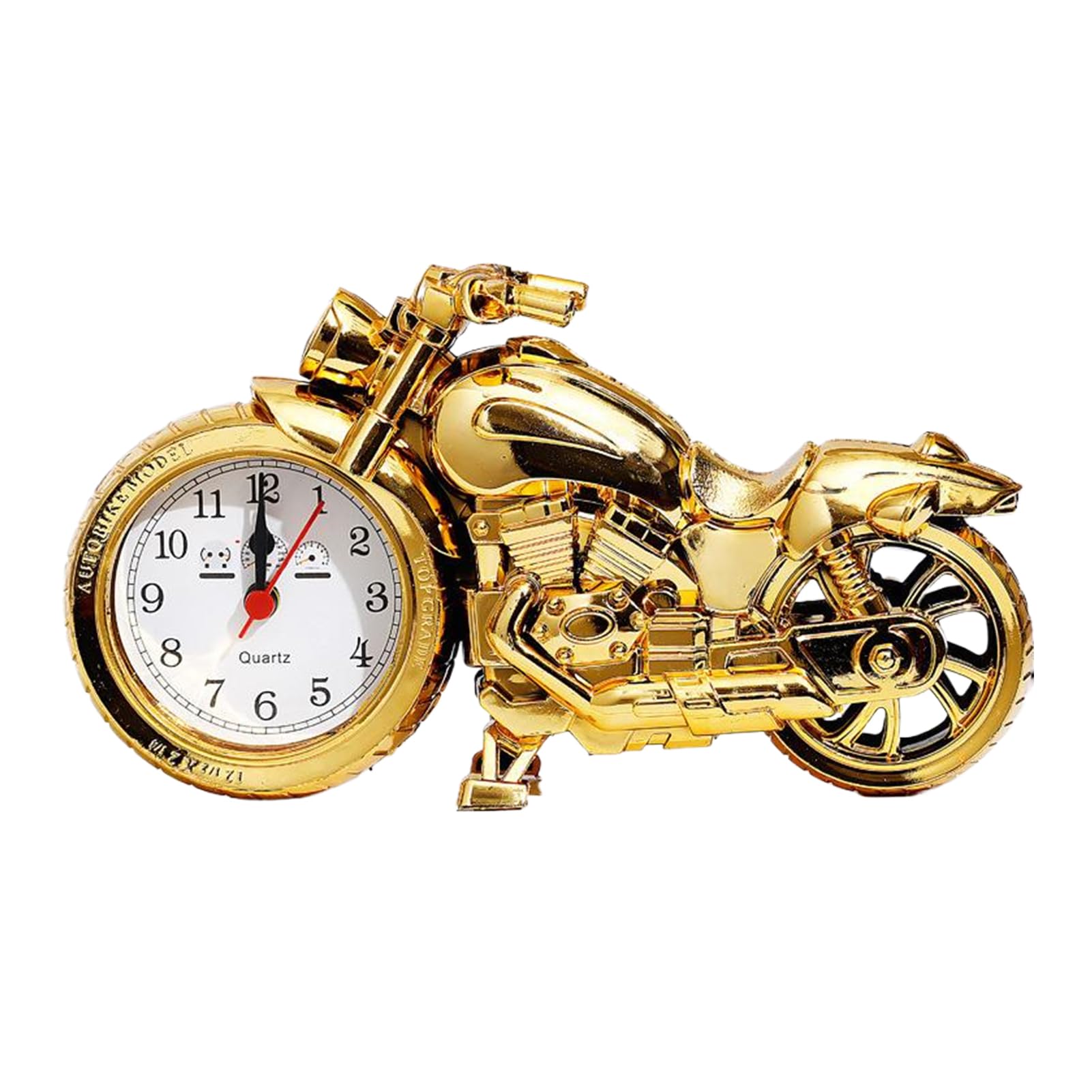 Cydzsra Golden Heavy Sleeper Alarm Clock Motorcycle Clock Rise And Shine Abs Motorcycle Alarm Super Loud,
