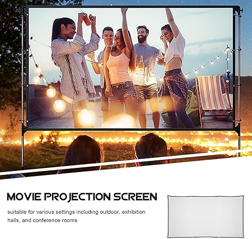 Miniatura 8 de Pantalla de proyección suave de poliéster suave a las arrugas de la sala de cine interior al aire libre de HD para acampar patio trasero y