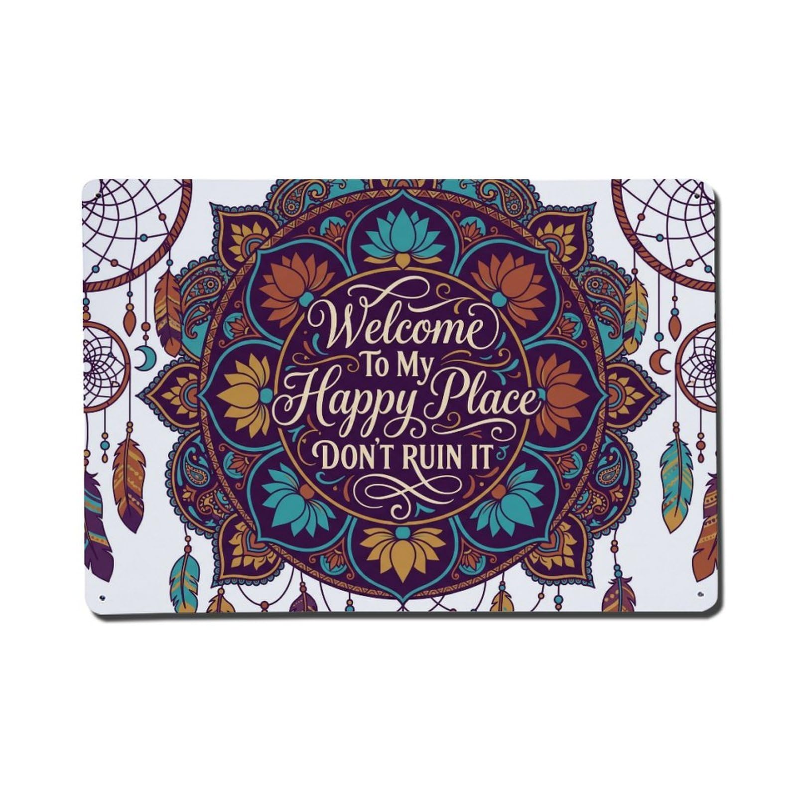 Mandala Zen Studio Humor Metal Tin Sign Plaque Wall Decor for Cafe, Club Bar, Office, Home Garden Metal Poster 8x12Inch