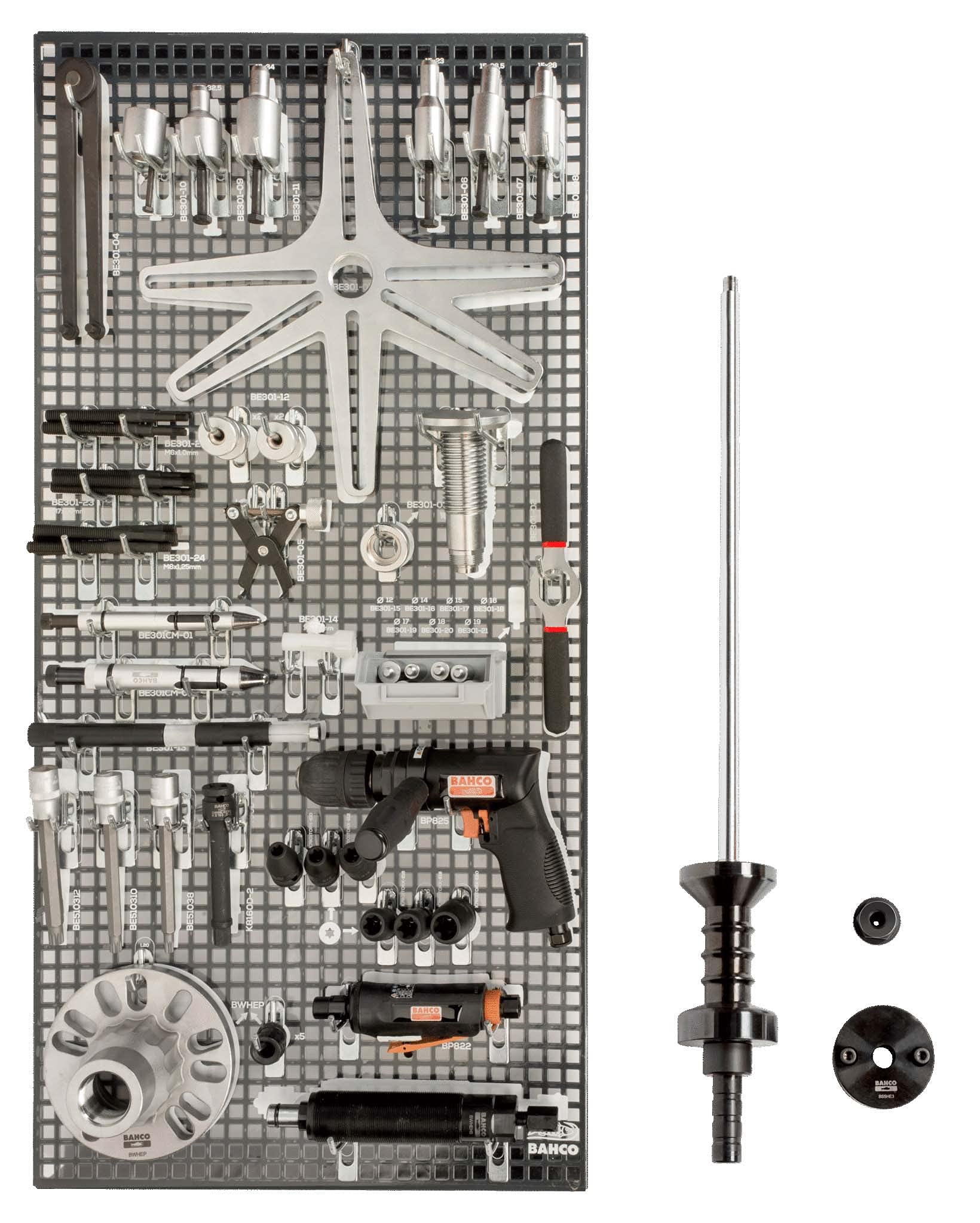 Panel de herramientas c/composición auto 62 piezas