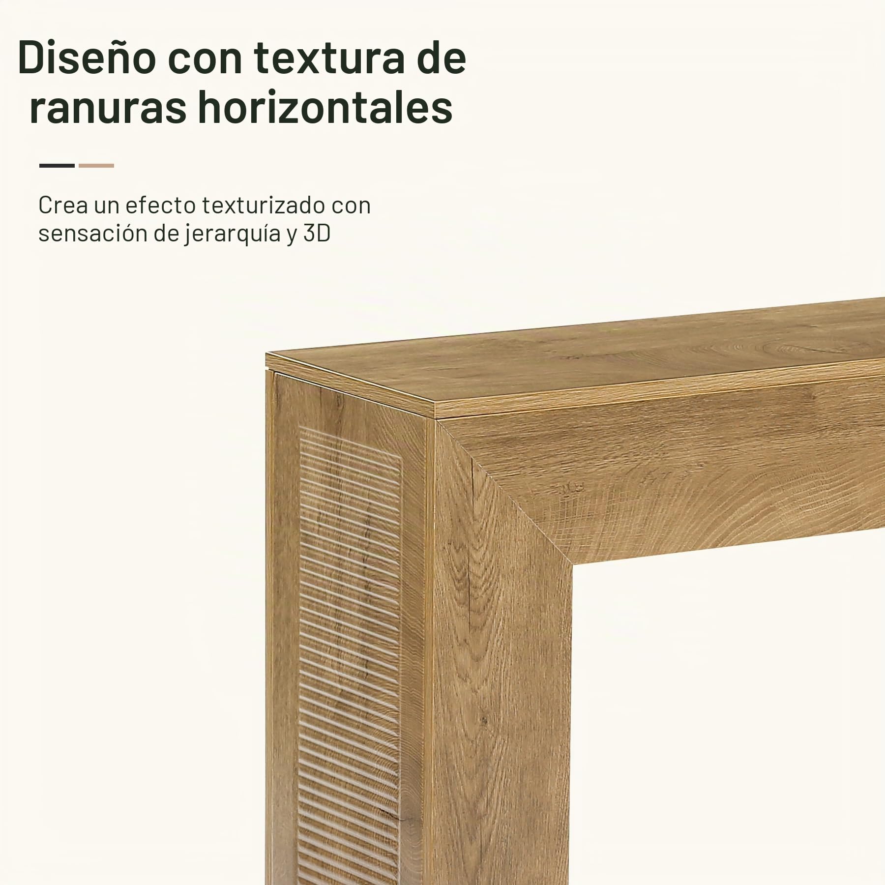 Tribesigns Mesa de consola de 110 cm, rectangular, estrecha, detrás del sofá, mesa de pasillo para entrada, sala de estar, marrón rústico