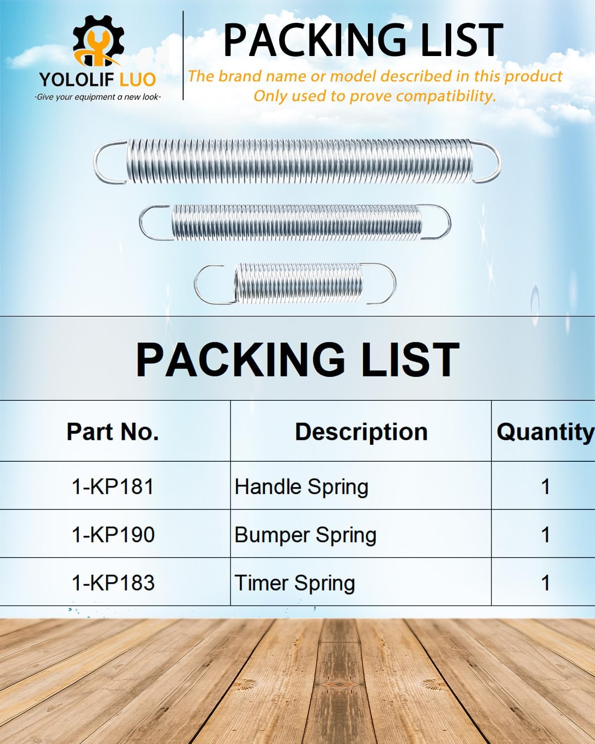 Truck Spring Rebuild Kit (Includes Items 1-KP181 Handle Spring, 1-KP190 Bumper Spring and 1-KP183 Timer Spring) Compatible with NT 6000, 7000, 7000CC Series Truck